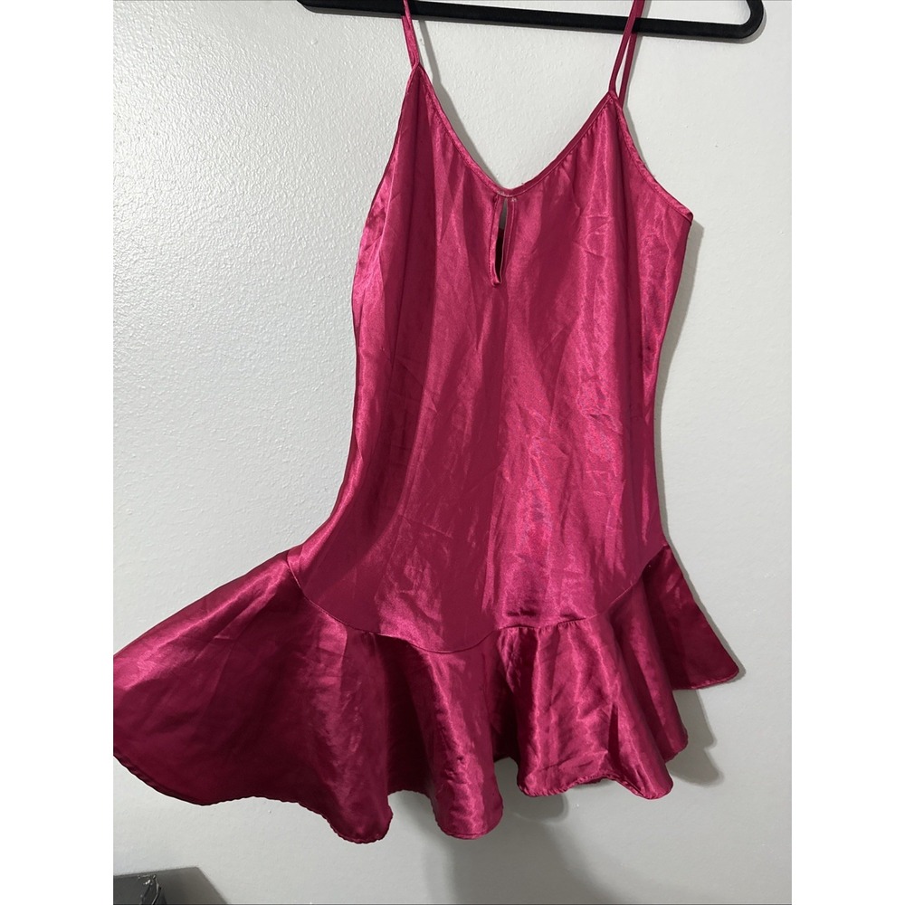 VTG 90s Y2K Lingerie Babydoll Nightie Slip‎ Satin USA Whimsy Goth Rockabilly M